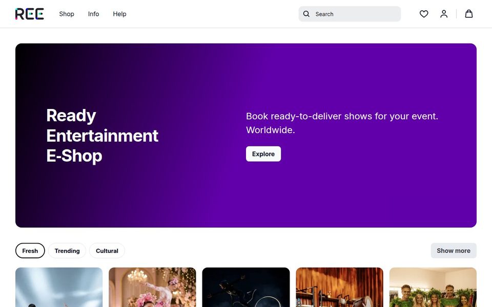 Screenshot of the REE website